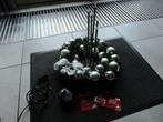 KERST : SET met elektrische KANDELAAR + KERSTKRANS + SCHAAL, Diversen, Kerst, Ophalen of Verzenden, Gebruikt