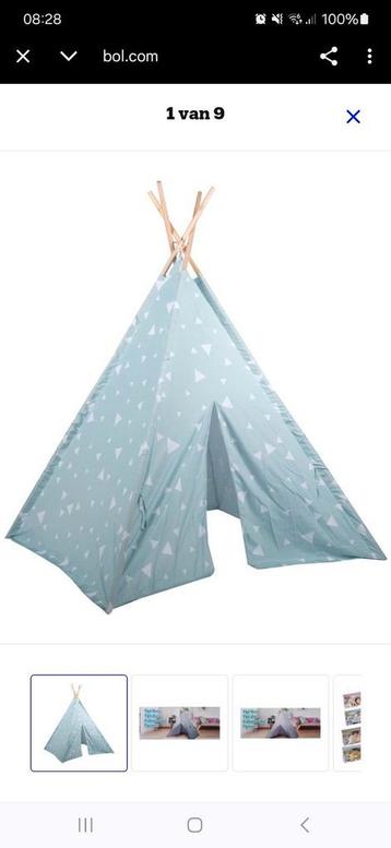 Tipi tent groen/blauw beschikbaar voor biedingen