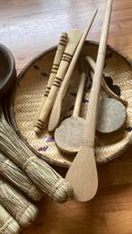 Diverse Afrikaanse instrumentjes, mand en schaal, Ophalen of Verzenden, Gebruikt