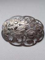 Zilveren Art Nouveau Broche met Bloemen, Sieraden, Tassen en Uiterlijk, Broches, 4 tot 7 cm, Gebruikt, Ophalen of Verzenden, Zilver