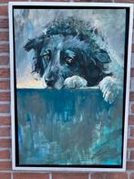 Theo Onnes : hond woef op groot giclee op canvas, Ophalen of Verzenden