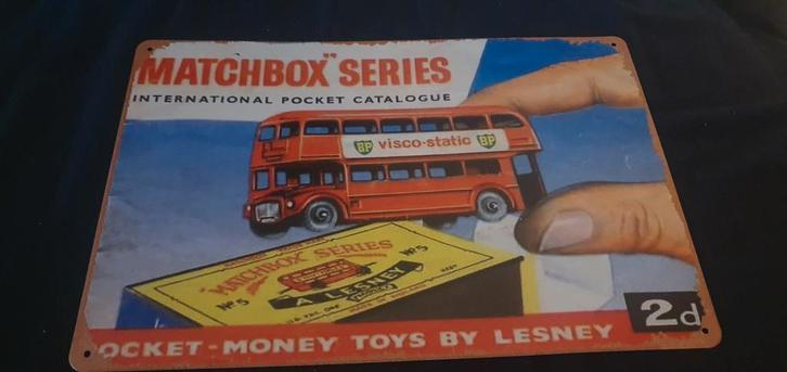 Matchbox Wandbord - Mancave Decoratie 30x20cm, Verzamelen, Merken en Reclamevoorwerpen, Nieuw, Ophalen of Verzenden