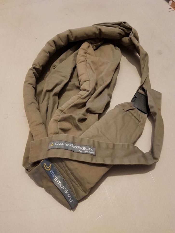 Minimonkey Sling draagzak - legergroen, Kinderen en Baby's, Babydragers en Draagdoeken, Zo goed als nieuw, Draagzak, Buik, Overige merken