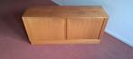 Vintage/Antiek Scandinavisch teak dressoir met rolluikdeuren, Gebruikt, 150 tot 200 cm, Teakhout, Ophalen of Verzenden