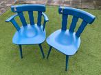 Antieke blauwe stoeltjes (2 stuks), Ophalen, Gebruikt, Twee, Blauw