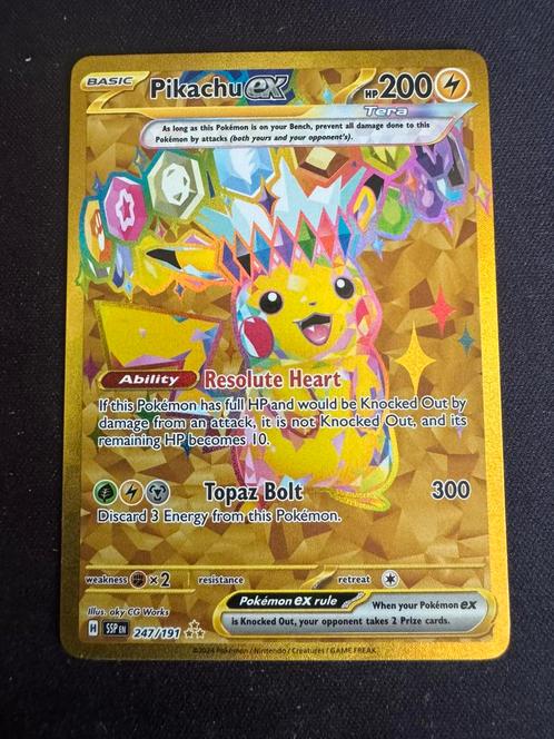 Pikachu EX SSP 247, Hobby en Vrije tijd, Verzamelkaartspellen | Pokémon, Zo goed als nieuw, Losse kaart, Ophalen of Verzenden