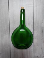 Antieke fles in groen glas, Ophalen of Verzenden