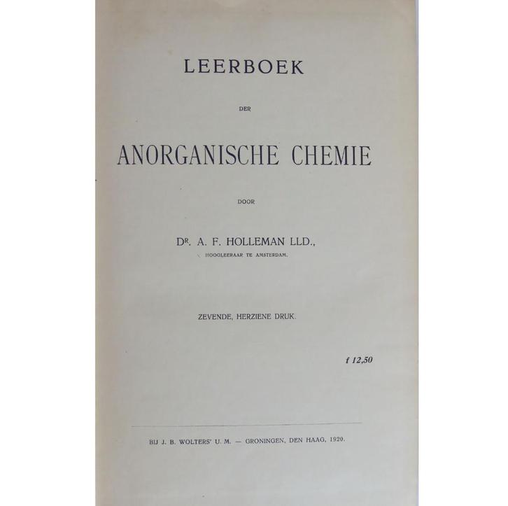 A.F. HOLLEMAN LEERBOEK DER ANORGANISCHE CHEMIE, Boeken, Wetenschap, Gelezen, Natuurwetenschap, Ophalen of Verzenden