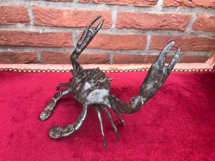 levensecht bronzen beeld van een krab, Antiek en Kunst, Kunst | Beelden en Houtsnijwerken, Ophalen of Verzenden