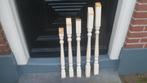 5 houten poten, pilaren, spijlen, tafel, tafelpoten wit hout, Doe-het-zelf en Verbouw, Gebruikt, 25 tot 50 mm, Ophalen of Verzenden