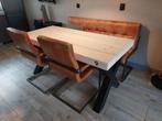 Stoere tafel industriel, Huis en Inrichting, Tafels | Eettafels, Ophalen, Gebruikt, 50 tot 100 cm, Vijf personen of meer