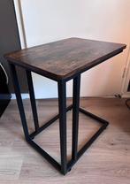 Bijzettafel bruin zwart | metaal met hout, Huis en Inrichting, Ophalen, 50 tot 100 cm, Zo goed als nieuw, Metaal
