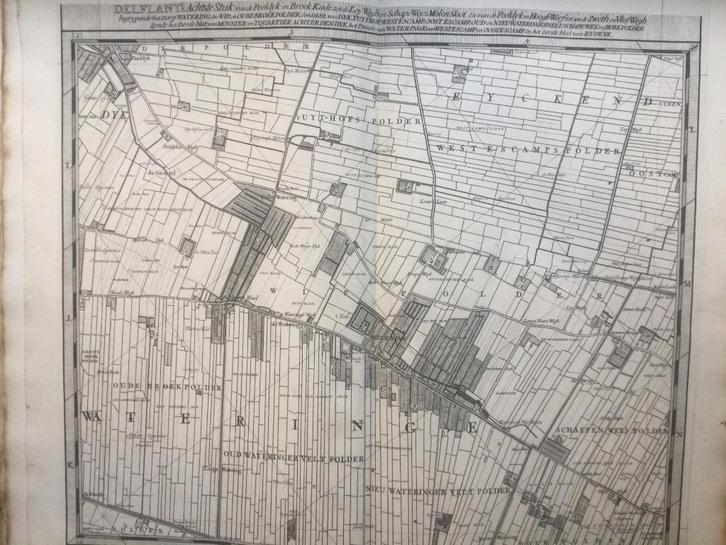 Wateringen, Delfland, Cruquius, Delflant’s,  1712., Antiek en Kunst, Kunst | Etsen en Gravures, Verzenden