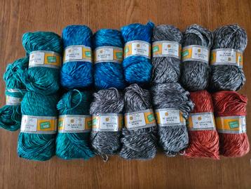 Scarfette Wool, Action, wol, groen, blauw, oranje, Grijs