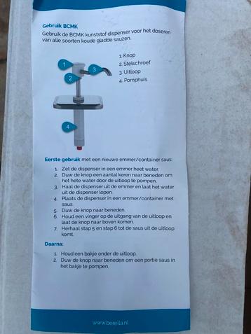 Saus dispenser pomp voor saus beschikbaar voor biedingen
