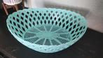 Vintage broodmand turquoise kunststof, Kunststof, Gebruikt, Mand, Ophalen of Verzenden