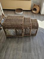 Riviera maison rattan bijzettafeltjes 3 stuks, Huis en Inrichting, Tafels | Bijzettafels, Ophalen, Zo goed als nieuw