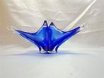 Vintage blauwe Murano glazen schaal 1970, Antiek en Kunst, Antiek | Glas en Kristal, Ophalen of Verzenden