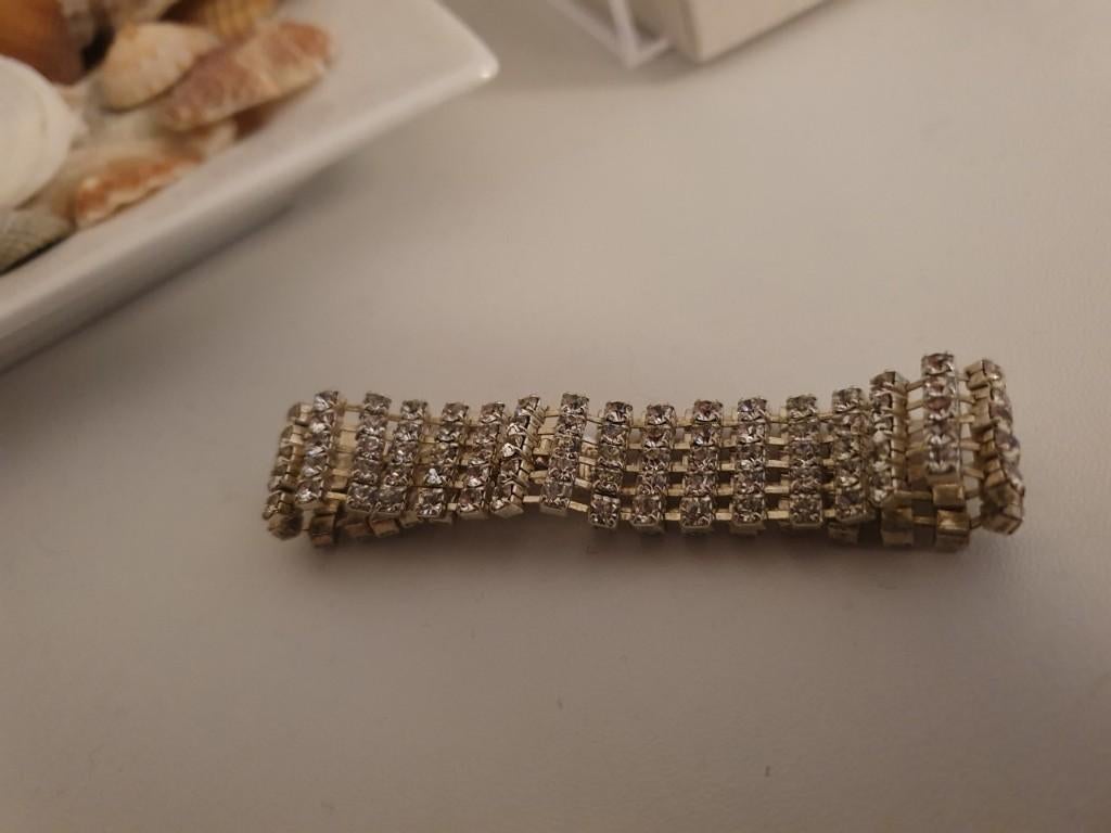 Armband (strass steentjes), Overige materialen, Verzenden, Nieuw, Zilver
