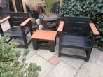 Tuin set 2 stoelen 1 bijzet tafeltje, Ophalen of Verzenden, Nieuw, Hout
