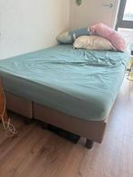 Boxspring (2-delig) + extra poten + Matras optioneel, Ophalen, Gebruikt, Eenpersoons, Bruin