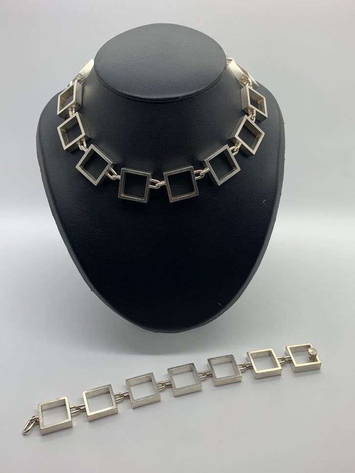 X700 Zeldzame vondt! Zilveren set Hans Hansen Denmark, Sieraden, Tassen en Uiterlijk, Antieke sieraden, Armband, Zilver, Ophalen of Verzenden