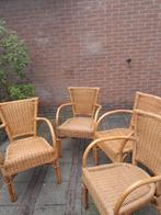 Vintage Rotan Stoelen - Set van 4, Huis en Inrichting, Stoelen, Gebruikt, Bruin, Vintage, Riet of Rotan