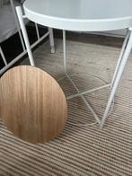 Wit (bijzet) tafeltje, Huis en Inrichting, Tafels | Bijzettafels, Ophalen, Zo goed als nieuw, Rond