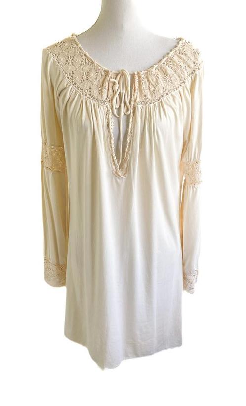 Mooie tuniek van Michelle Jonas L, Kleding | Dames, Blouses en Tunieken, Zo goed als nieuw, Maat 42/44 (L), Beige, Ophalen of Verzenden