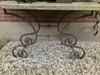 tuintafel met gietijzeren onderstel, Ophalen, Gebruikt, Rechthoekig, Overige materialen