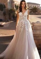 Romantische trouwjurk Sandia €749 34 36 38 40 42 44 46 48, Ophalen, Nieuw, Wit, Trouwjurk