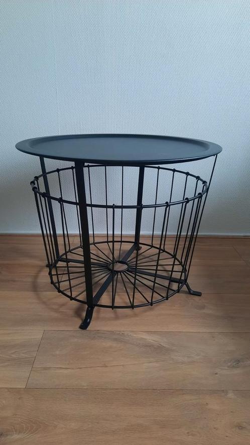 Salontafel / bijzettafel met opbergruimte, Huis en Inrichting, Tafels | Bijzettafels, Gebruikt, Rond, 45 tot 60 cm, 55 tot 75 cm