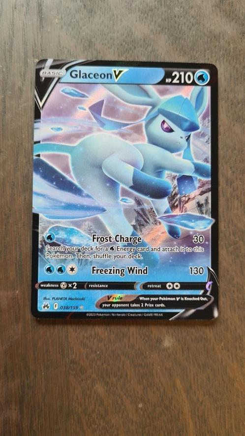 Glaceon V 038/159 Crown Zenith Pokemonkaart, Hobby en Vrije tijd, Verzamelkaartspellen | Pokémon, Nieuw, Losse kaart, Foil, Ophalen of Verzenden