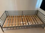 Grijs metalen bed, Huis en Inrichting, Ophalen, Gebruikt, 90 cm, Eenpersoons