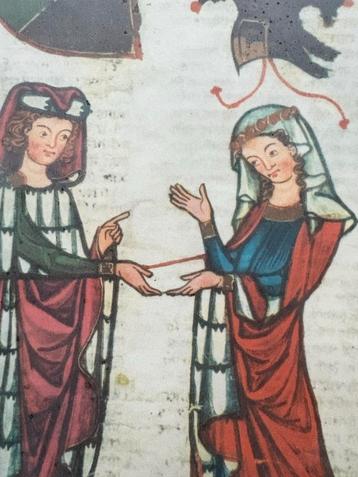 Codex Manesse Fragment, ingelijst jaren '30 beschikbaar voor biedingen