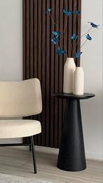 Zwarte houtlook bijzettafel, Huis en Inrichting, Tafels | Bijzettafels, Ophalen, Minder dan 55 cm, Rond, Zo goed als nieuw