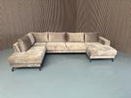 GRATIS LEVERING Velvet U-bank 335x200x150 SHOWROOMMODEL, Ophalen of Verzenden, 150 cm of meer, Vierpersoons of meer, Hoekbank