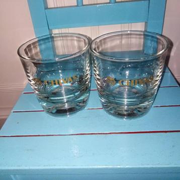 Chivas Scotch whisky glazen met mooie bodem 2 stuks beschikbaar voor biedingen