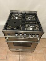 Boretti RVS fornuis 4 pits 60 cm, Witgoed en Apparatuur, Fornuizen, Zo goed als nieuw, Energieklasse A of zuiniger, Gas, 90 tot 95 cm