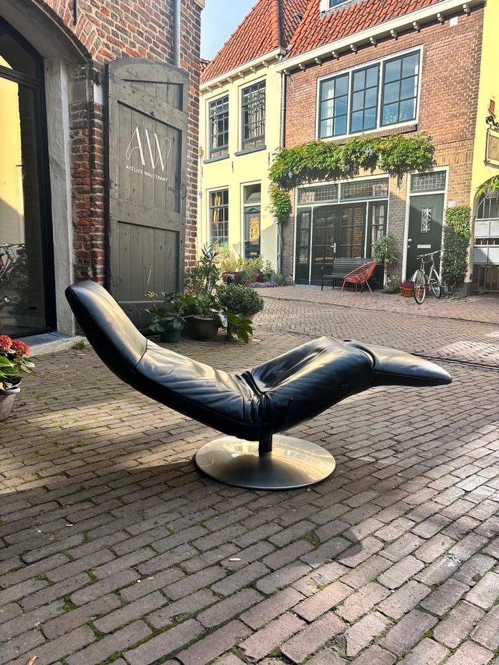 Jori Design Yoga relaxe fauteuil ergonomisch zwart leer, Huis en Inrichting, Fauteuils, Zo goed als nieuw, Leer, 50 tot 75 cm