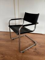 Leren eetkamer stoel chrome, Ophalen, Gebruikt, Zwart, Metaal