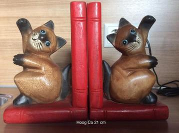 boekensteunen - hout - katten