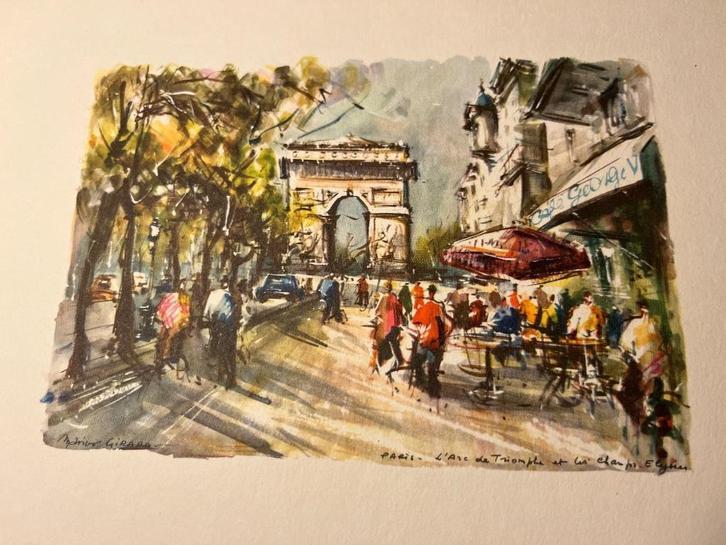 Champs Elysees (Parijs) Marius Girard, Antiek en Kunst, Kunst | Litho's en Zeefdrukken, Ophalen of Verzenden