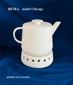 Theepot + Theelicht Hema model Chicago - zgan, Huis en Inrichting, Keuken | Servies, Ophalen, Zo goed als nieuw, Bord(en), Overige stijlen