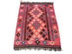 Handgeknoopt Perzisch wol tapijt Kelim reversible 76x100cm, 50 tot 100 cm, Perzisch Kelim vintage oosters HYPE, Overige kleuren
