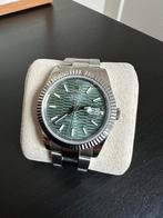 Rolex Datejust 41 motif green dial Oyster bracelet, fluted, Sieraden, Tassen en Uiterlijk, Horloges | Heren, Nieuw, Staal, Ophalen of Verzenden