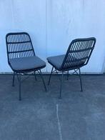 11 stuks nette hippe Rotanlook restaurant terrasstoelen, Huis en Inrichting, Stoelen, Ophalen, Riet of Rotan, Zwart, Zo goed als nieuw