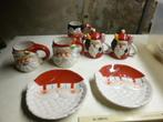 kerstservies kerstman borden Ø 20 cm + 4 bekers, Huis en Inrichting, Keuken | Servies, Ophalen of Verzenden, Zo goed als nieuw