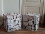 2 x zitkubus / poef. 45 x 45 x 45 cm., Ophalen, Zo goed als nieuw, 50 tot 75 cm, Vierkant