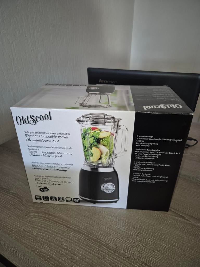Retro Blender - OldScool - Nieuw in doos!, Witgoed en Apparatuur, Blenders, Ophalen of Verzenden